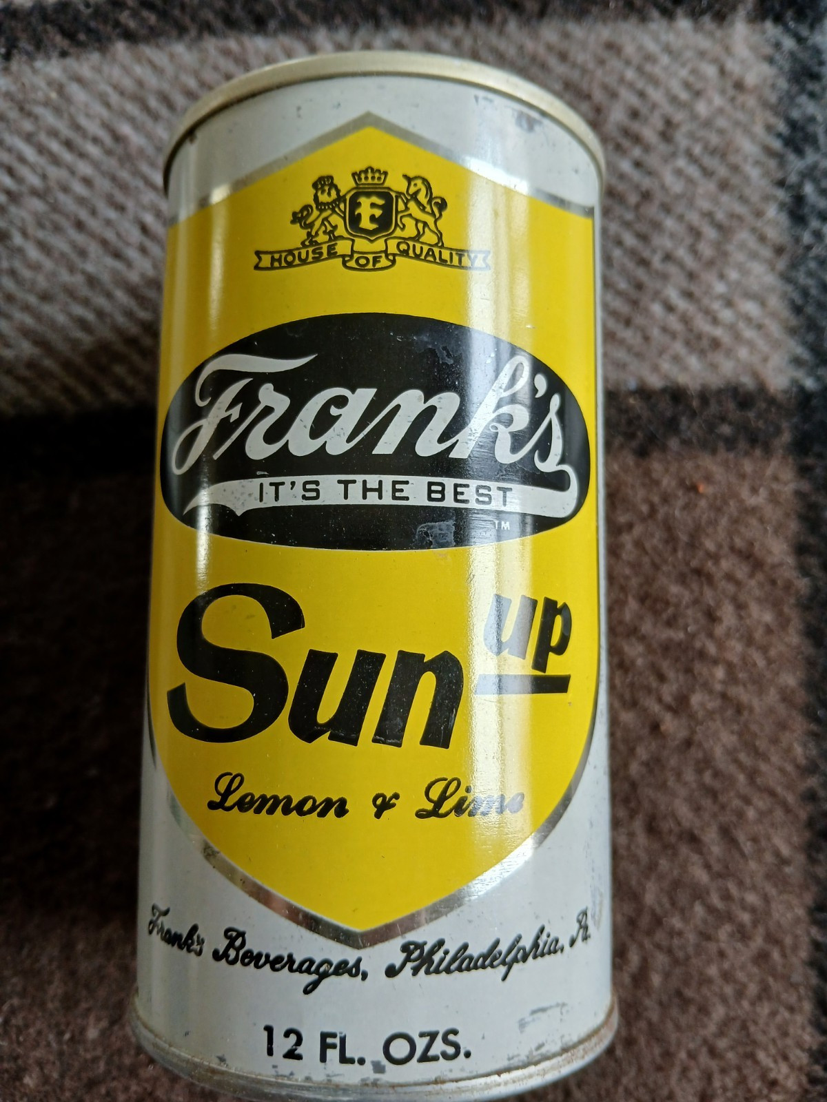 Frank's Sun up Lemon & Lime pull top 12 oz soda pop can Philadelphia PA