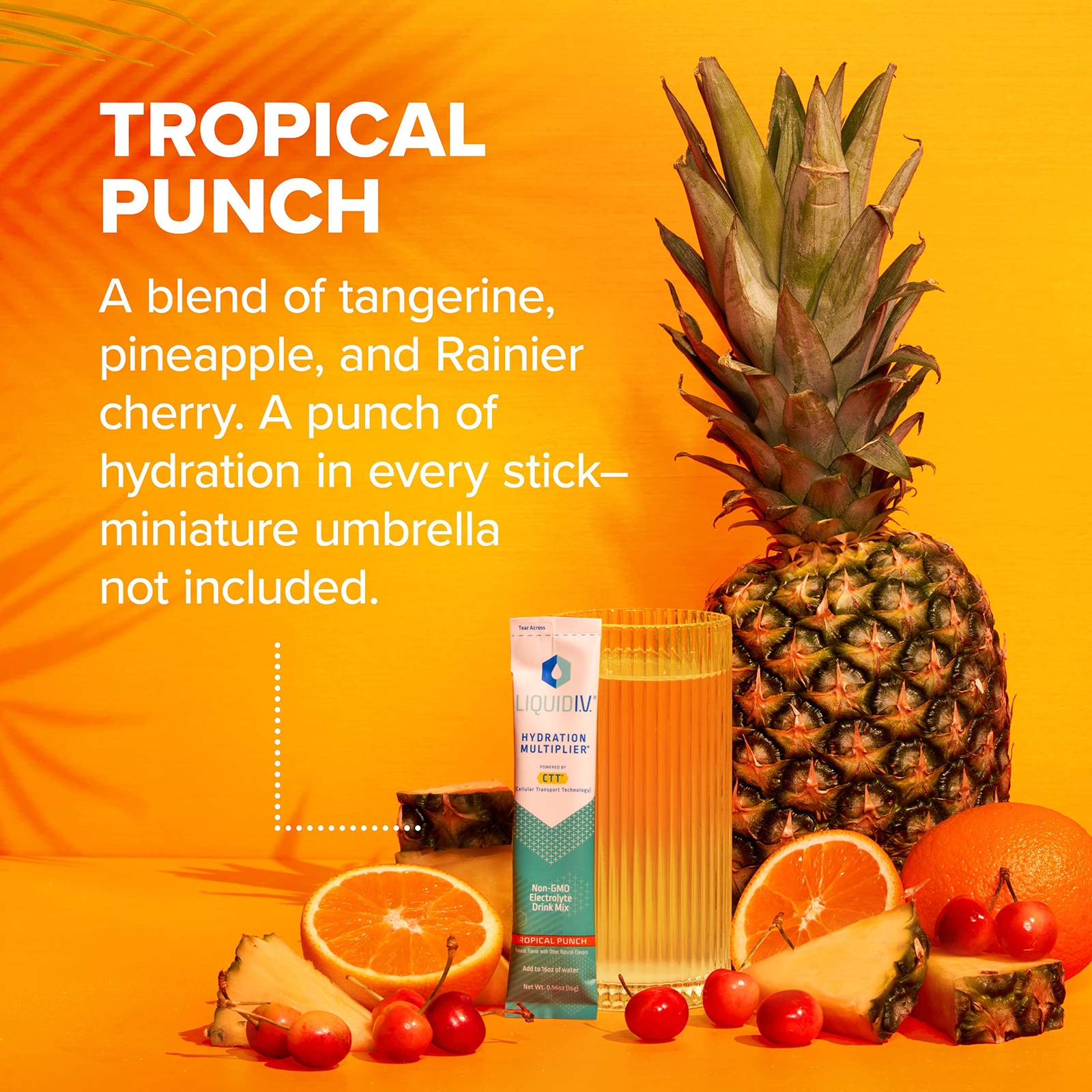 Liquid I.V. Hydration Multiplier - Tropical Punch - Hydration Powder 16 Packets