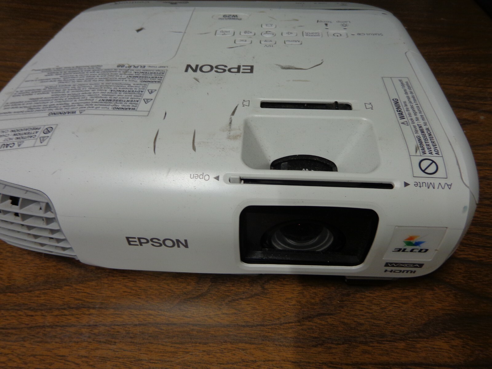 EPSON POWERLITE W29 WXGA 3LCD PROJECTOR H690A (Loose Display Buttons)