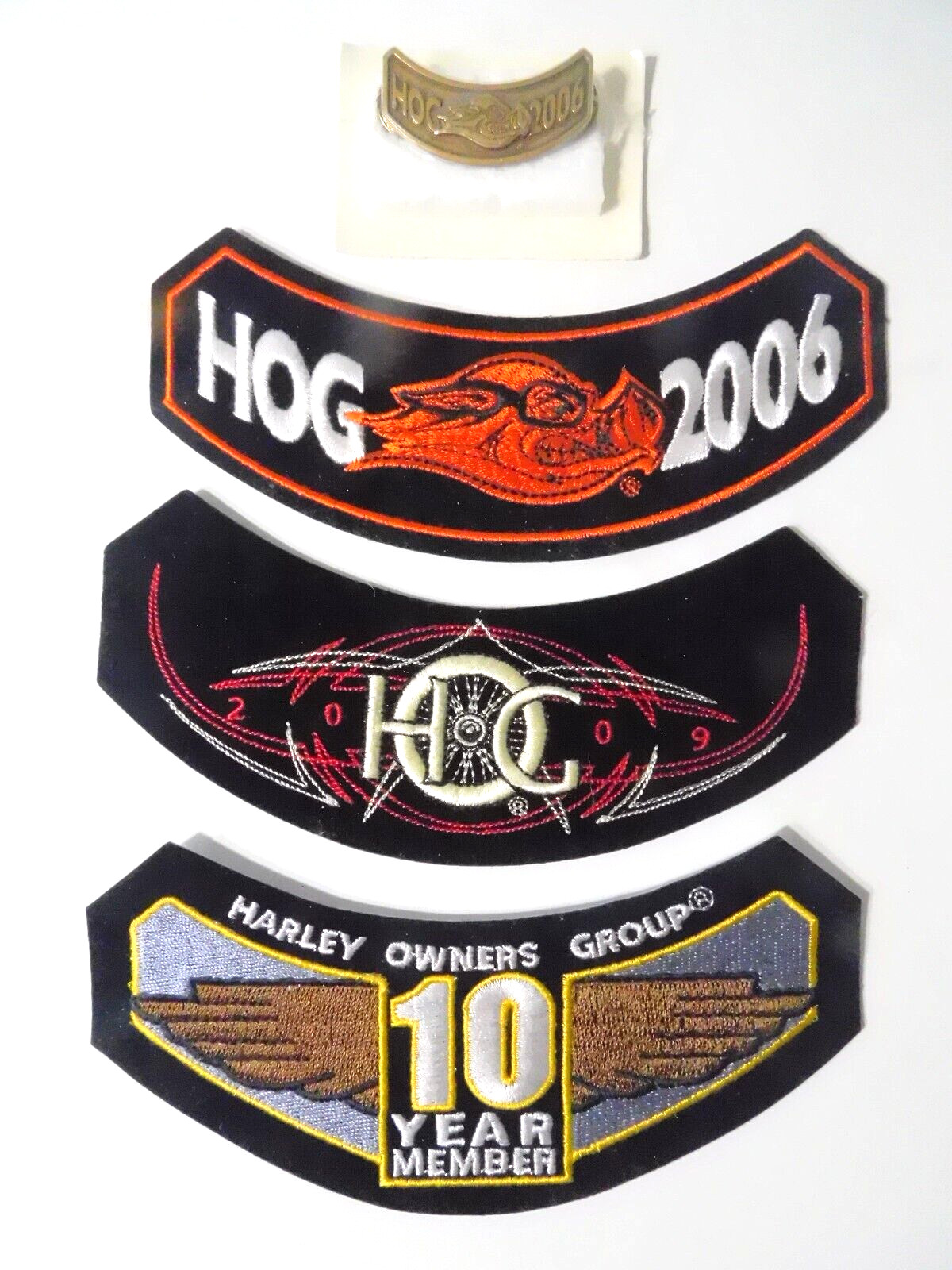 4 HOG Harley Davidson Patches & Pin 2006