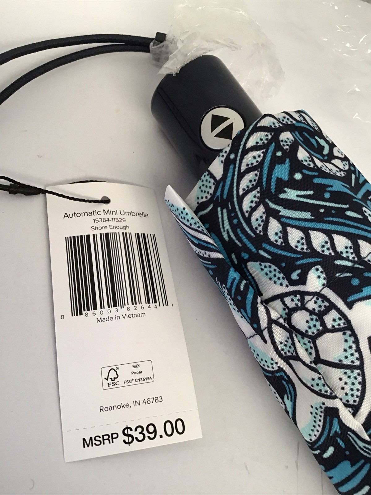 Vera Bradley Automatic Mini Umbrella SHORE ENOUGH - Rain Or Shine NWT