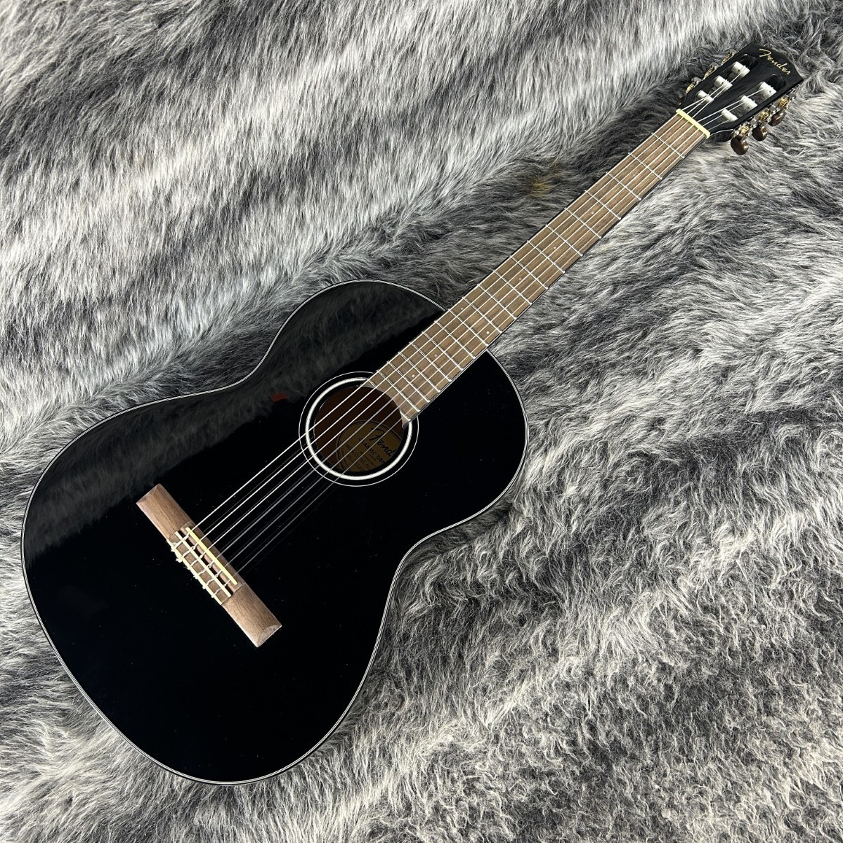 Fender CN-60S Nylon String Classical Guitar Black Solid Spruce Mahogany