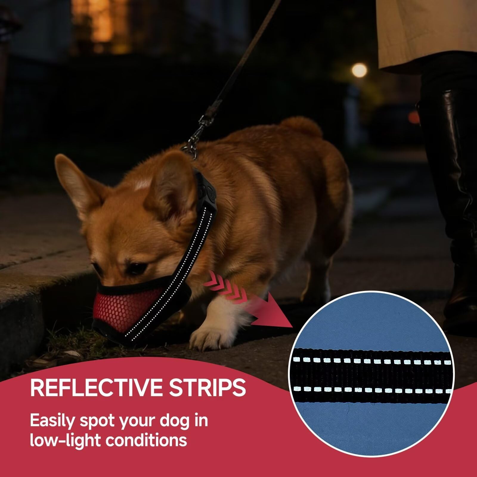 Dog Muzzle,2 Pack Soft Mesh Muzzle for Small Medium Large Dogs for Scavenging...