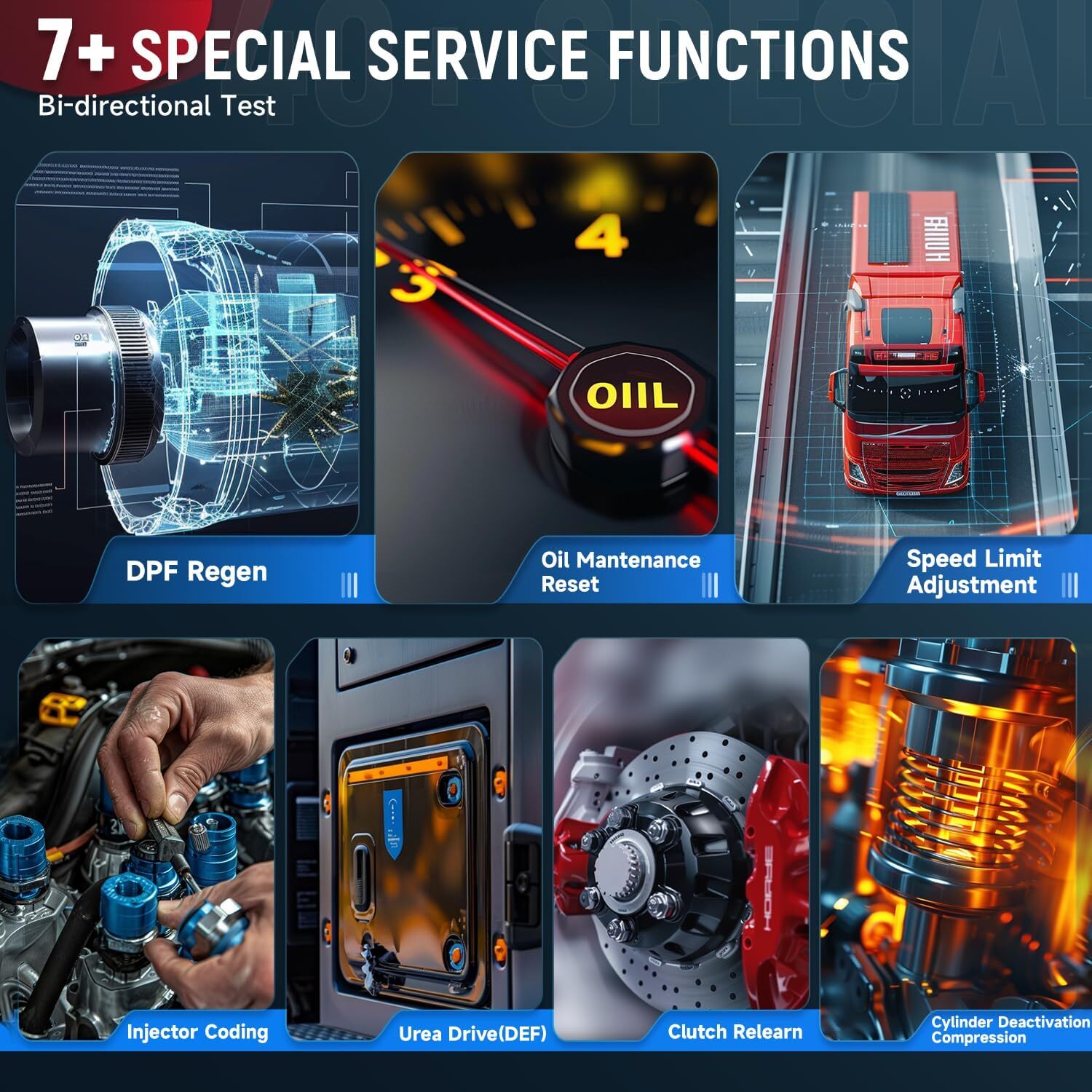 LAUNCH CRP129HD Diesel Heavy Duty Truck Diagnostic Scanner DPF Injector Coding