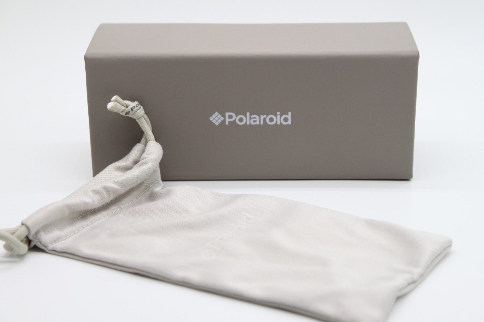 NEW POLAROID GREY AUTHENTIC SUNGLASSES EYEGLASSES RUBBER CASE W/POUCH