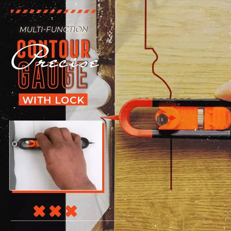 2026 NEW Profile Scribing Ruler Contour Gauge with Lock - Precise Scribe Tool