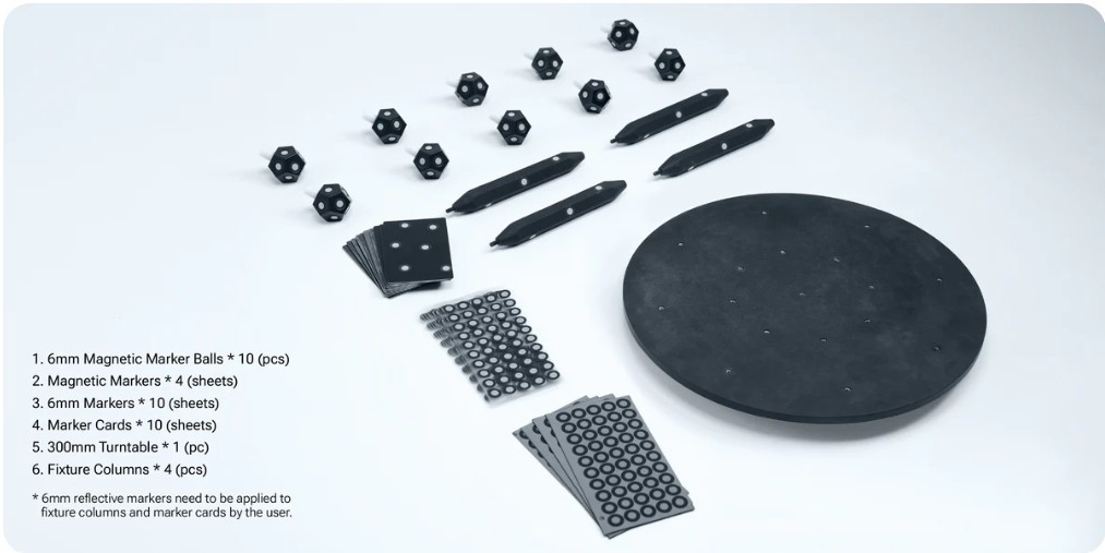 Einscan 3D Marker Kit w/ Turntable Magnetic Balls Cards for Accurate Tracking
