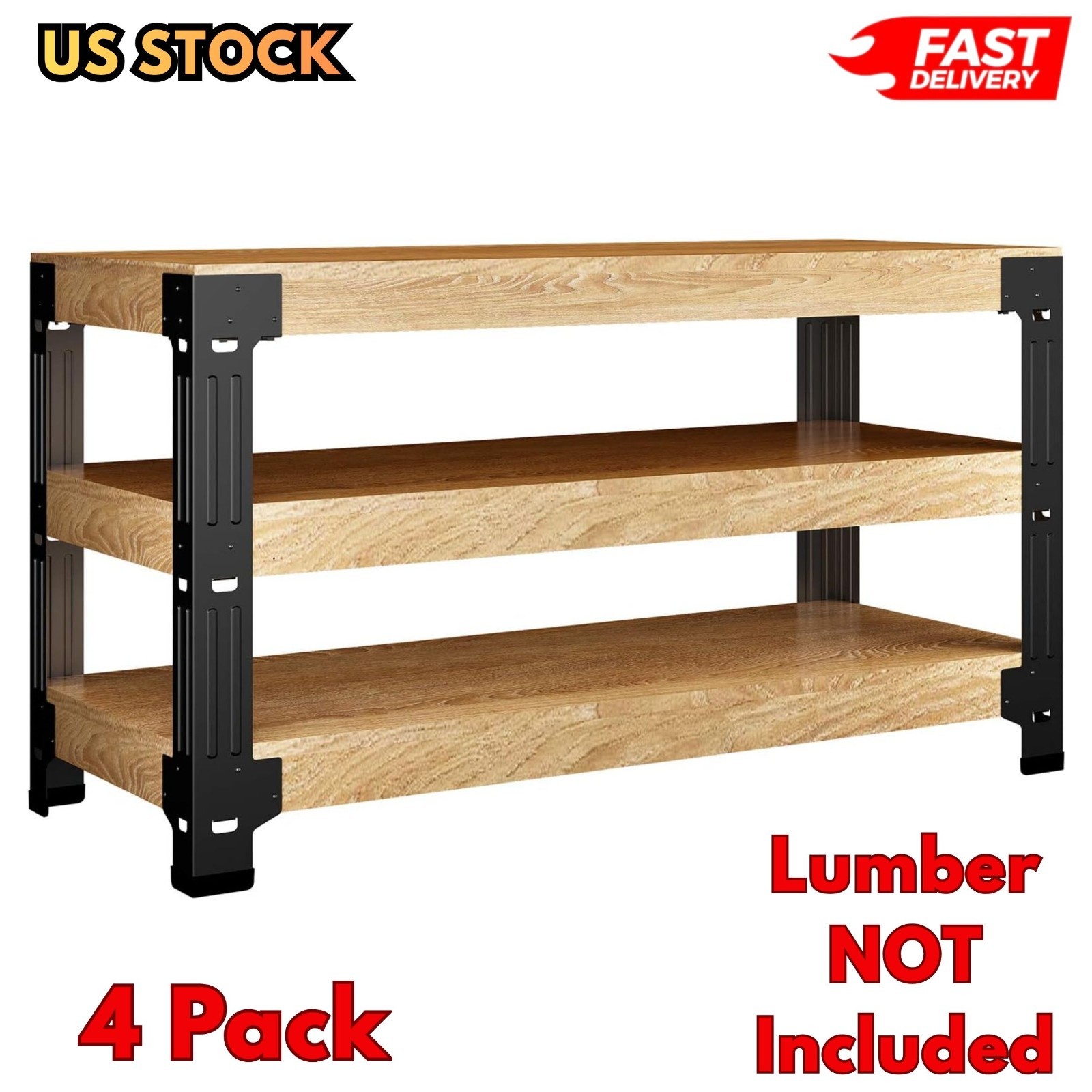 Steel Work Bench Leg Bracket Workbench Frame Kit Garage Shop Storage Shelving