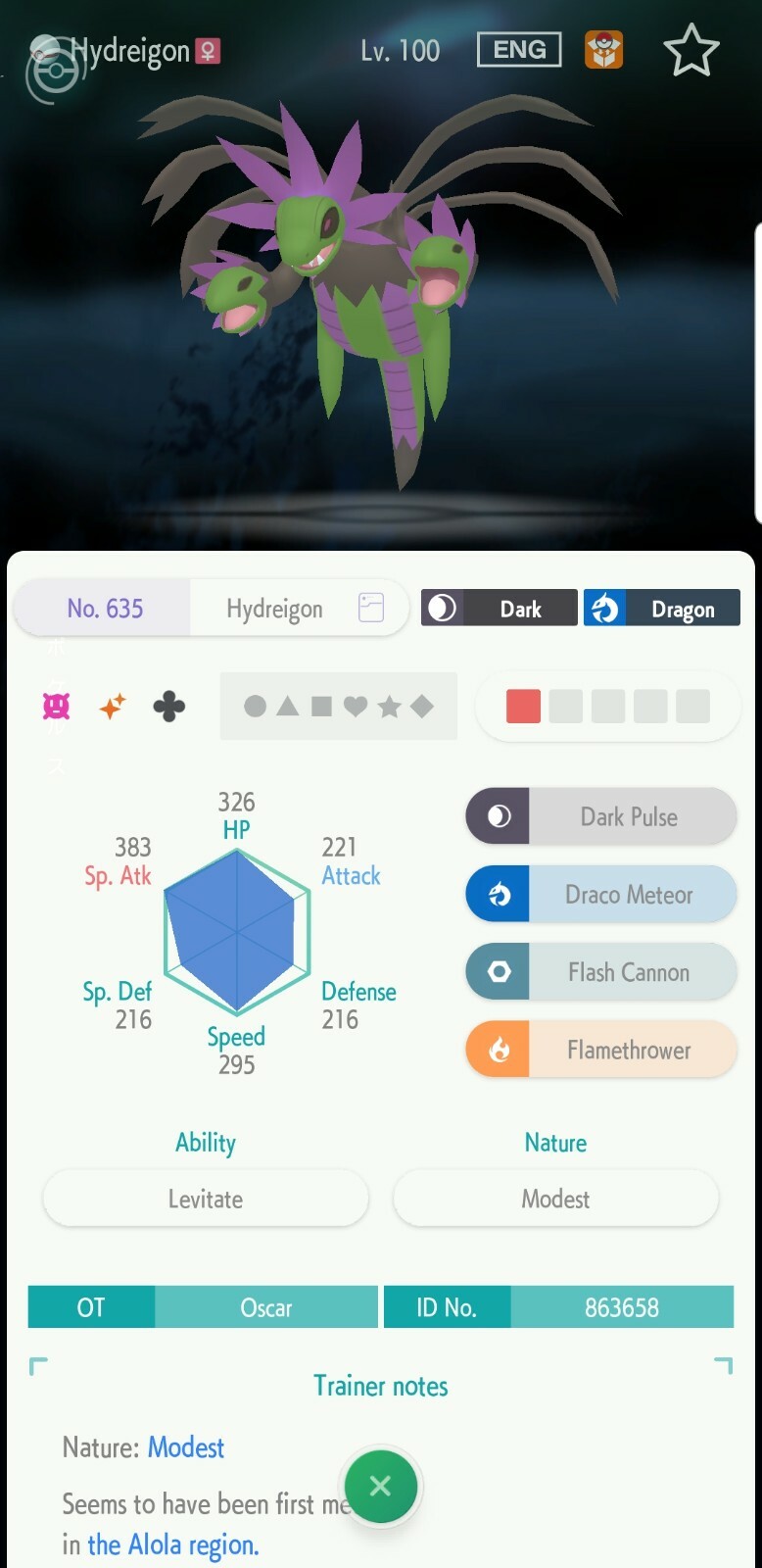 Pokemon Sword & Shield Home | SHINY 6IV Hydregion Competitive Ready STRONG