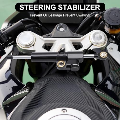 Steering Damper With Bracket, Aluminum Universal Motorcycle Steering Damper