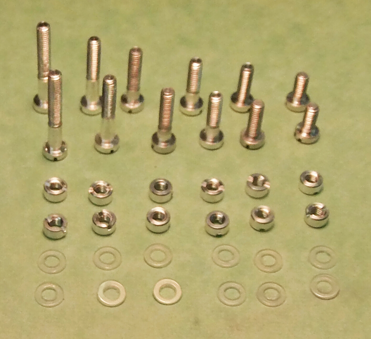 Aluminum Cartridge Headshell Mounting Screws, Nuts And Nylon Washers 36 pc set