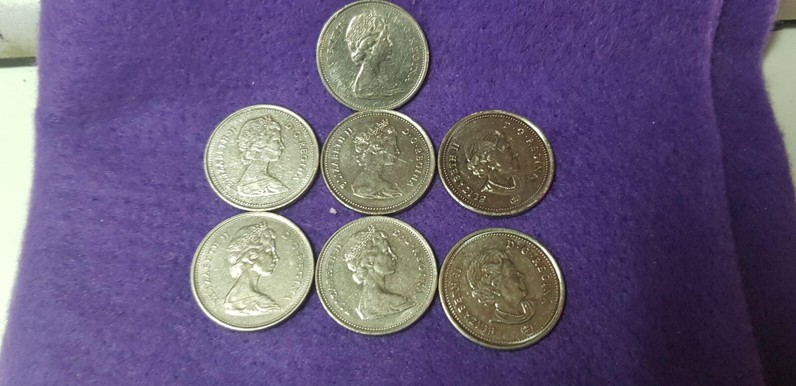 @@@ 7 X MIXED DATES CANADA TWENTY FIVE CENTS No 2 @@@..