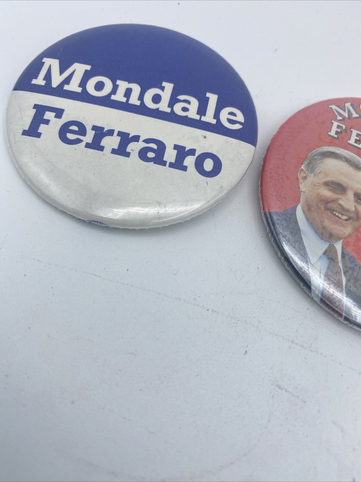2 Mondale & Ferraro 1984 Political Presidential Campaign buttons Pins