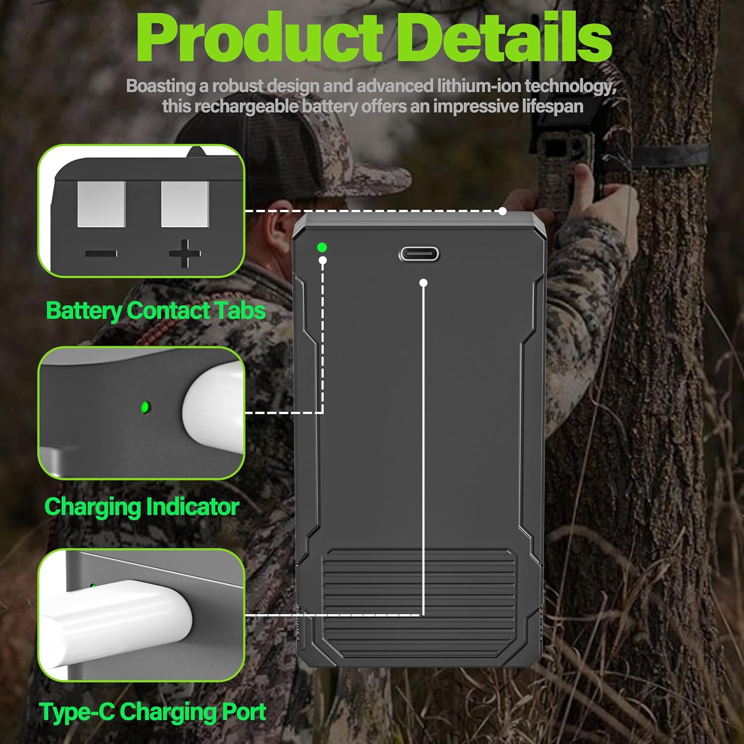 2-Pack New Rechargeable Battery Replacement For SPYPOINT LIT-22 Pro Trail Camera