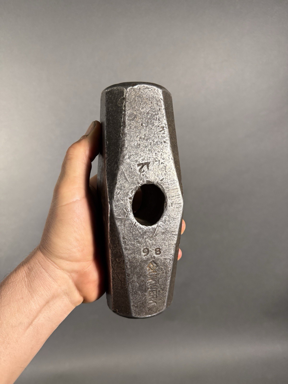 VINTAGE "QUIKWERK" 12lb Blacksmith Sledge Hammer Head USA. Nice Condition.