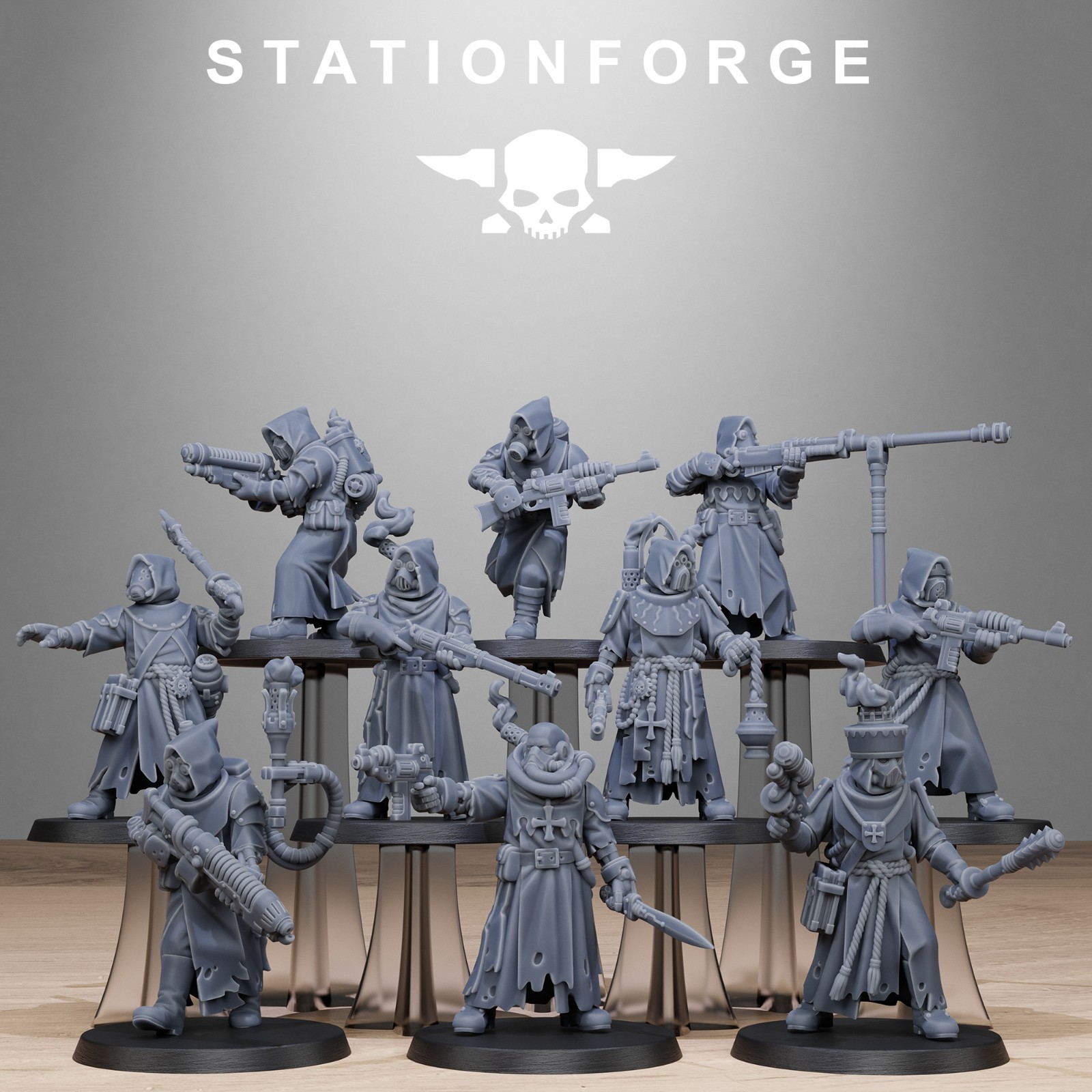 Scavenger Sanctum Infantry Grimdark 3D Printed Miniatures Station Forge 16k