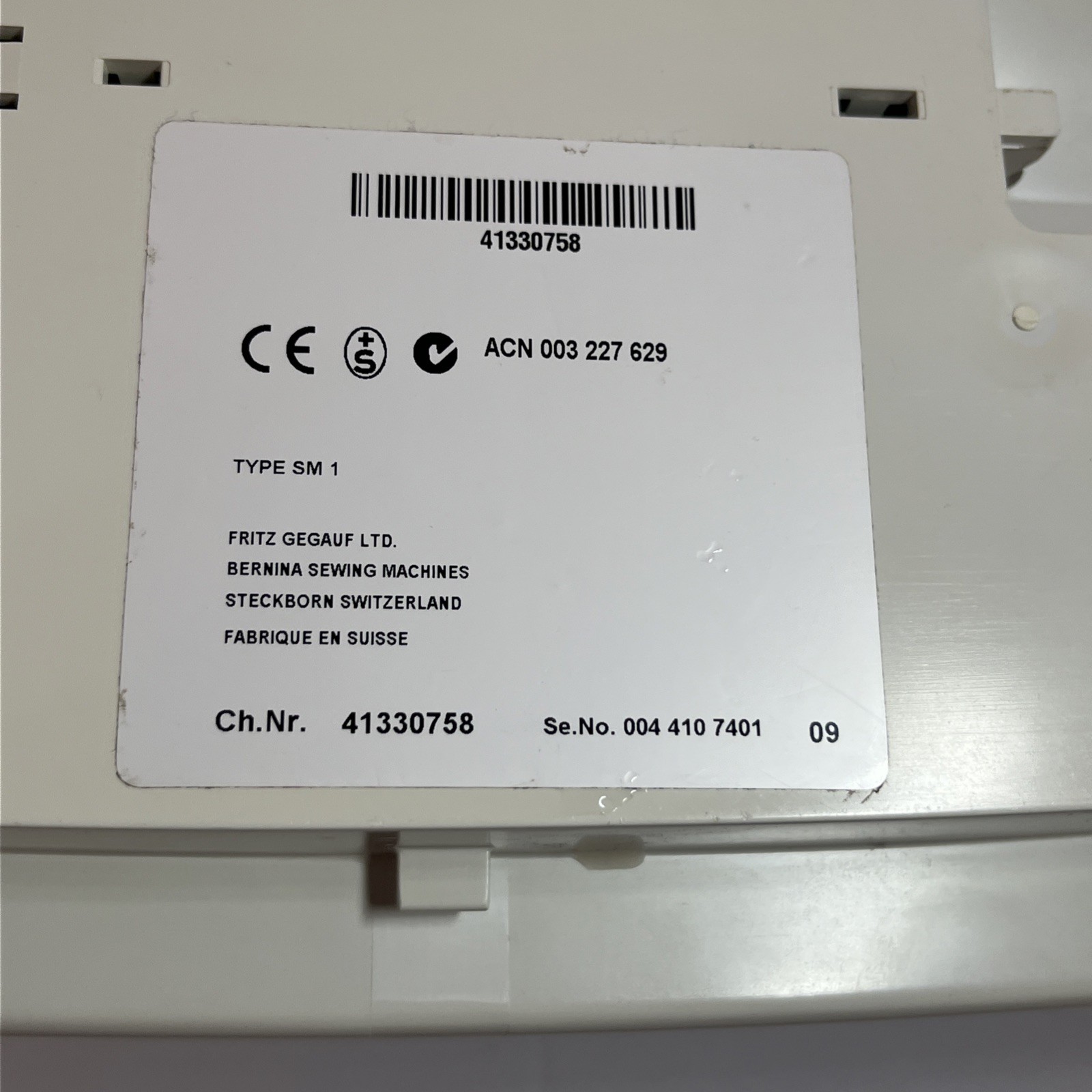 BERNINA Embroidery Module Type SM 1 (ACN 003 227 629)