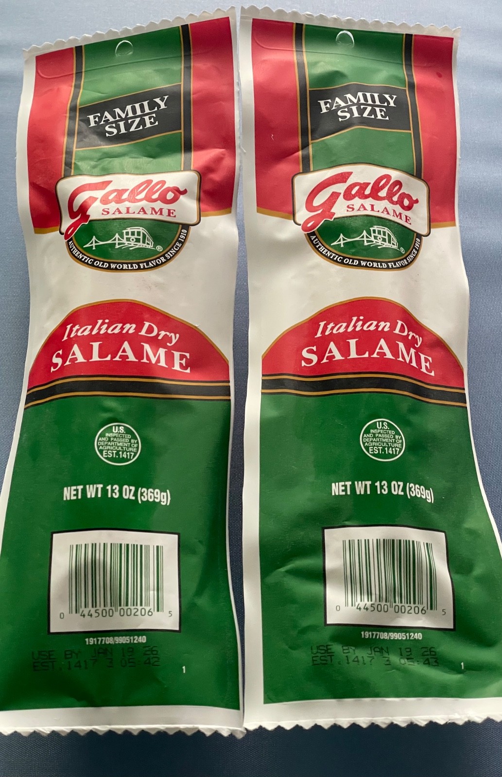 2 GALLO ITALIAN DRY SALAME Family Size Salami 13 oz each x 2 FRESHEST 6/30/2026