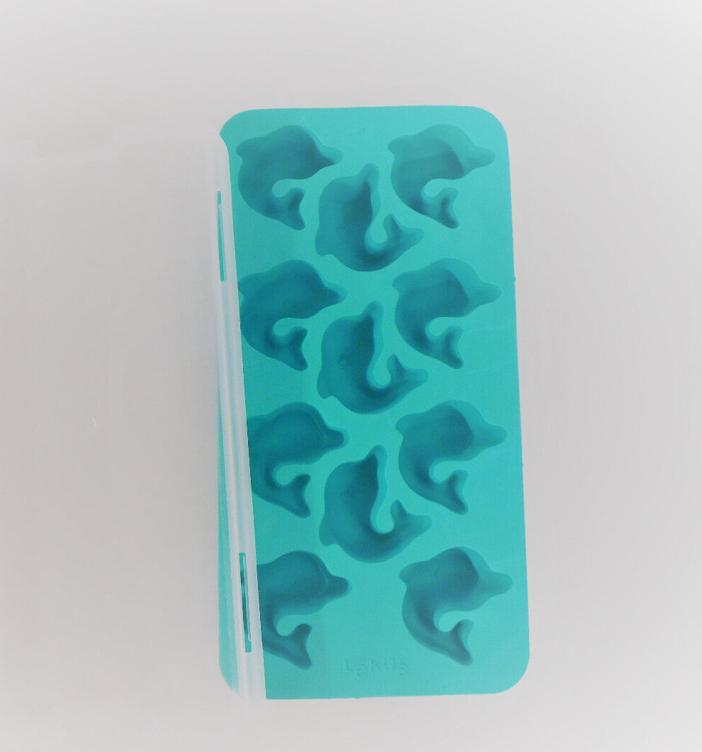 Lekue Dolphin Shape Ice Cube Tray with Lid - New