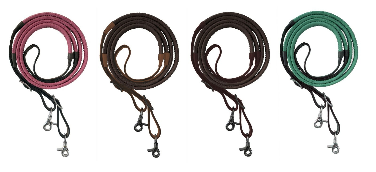 Equitem 8ft Rubber Grip Colored Western Snap On Barrel Reins