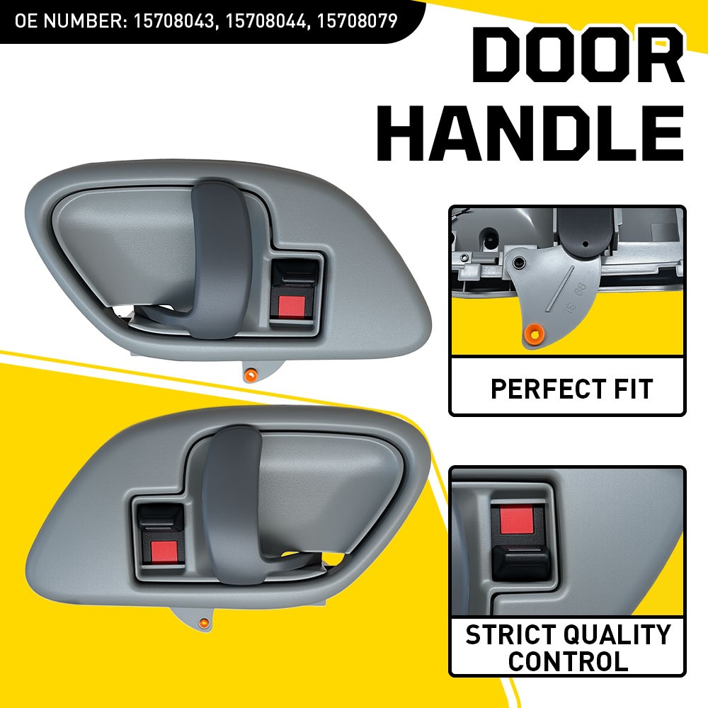 Interior Door Handle For 1995-1999 Chevrolet K1500 C1500 Left & Right Side Gray