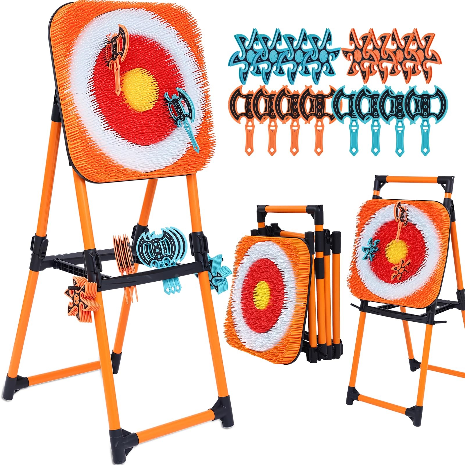 Axe Throwing Game for Backyard - 8 & 8 24 Inches Target, Orange
