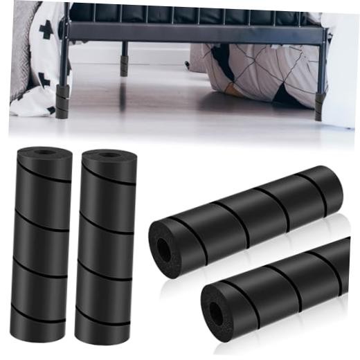 Set of 4 Black 6" Leg Covers for Bed Frame Toe Protectors