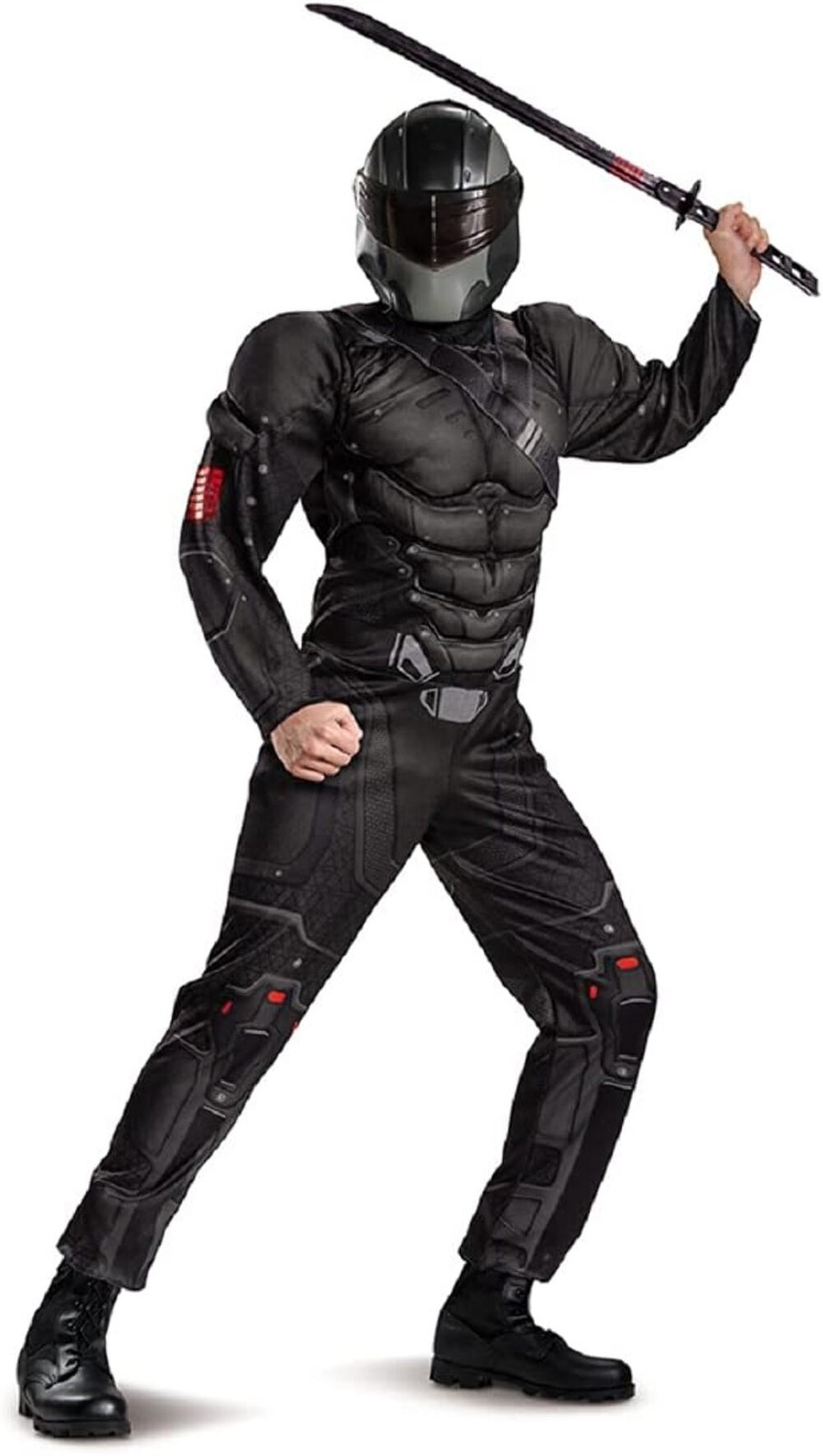 Snake Eyes GI Joe Muscle Jumpsuit Deluxe Adult Costume XXL 50-52