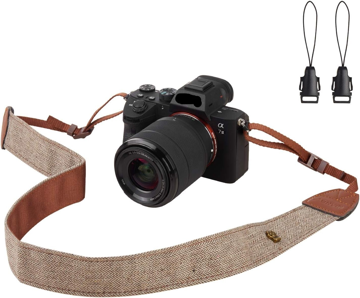 Stylish Brown Canvas Strap with Quick Release - Perfect for DSLRs and Binoculars