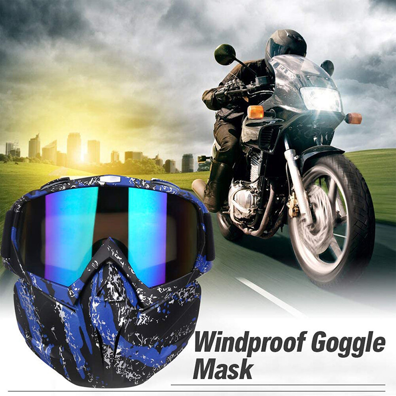 Winter Snow Protective Goggles Detachable Mask Ski Snowboard Alpine OTG Eyewear