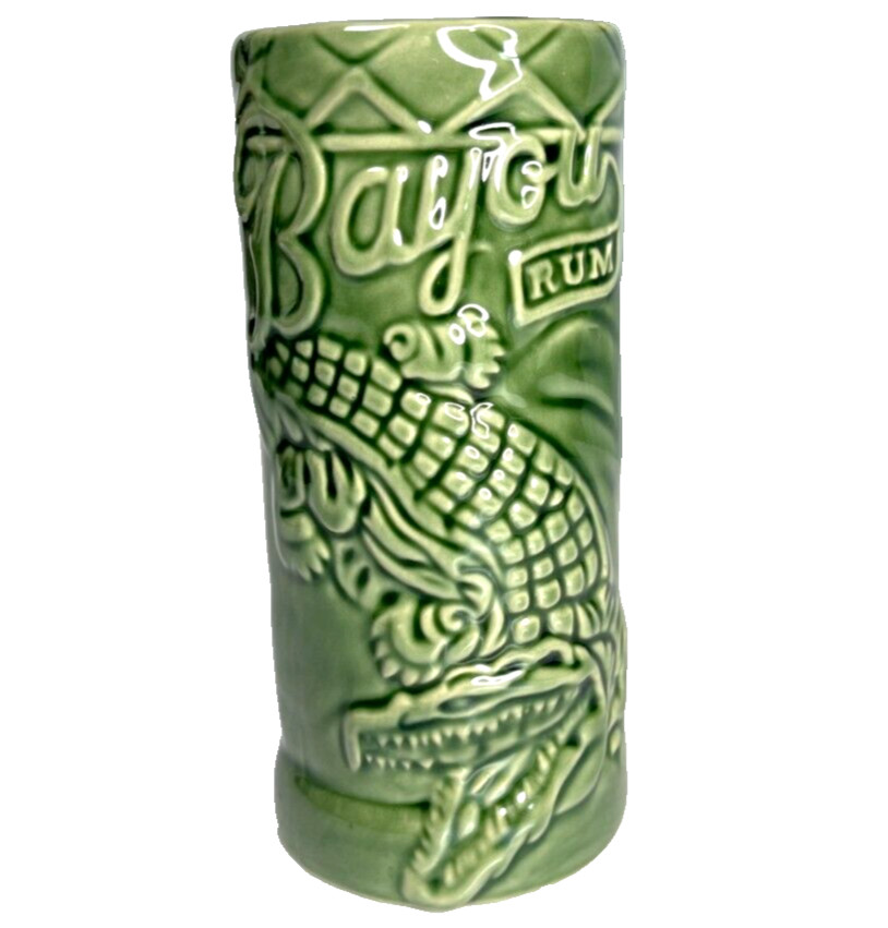 Bayou Rum Louisiana 1 Alligator Promo Tiki Mug 12oz Green Ceramic 6in Cajun New