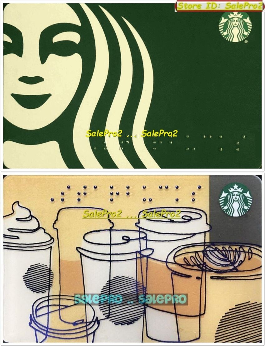 2x STARBUCKS 2017 BRAILLE BLIND AWARENESS 2019 SIREN COLLECTIBLE GIFT CARD LOT