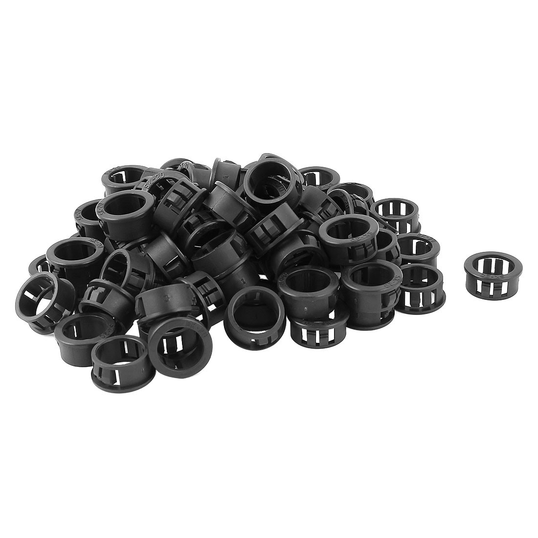 20mm Black Nylon Cable Hose Snap Bushing Protective Grommet 80Pack