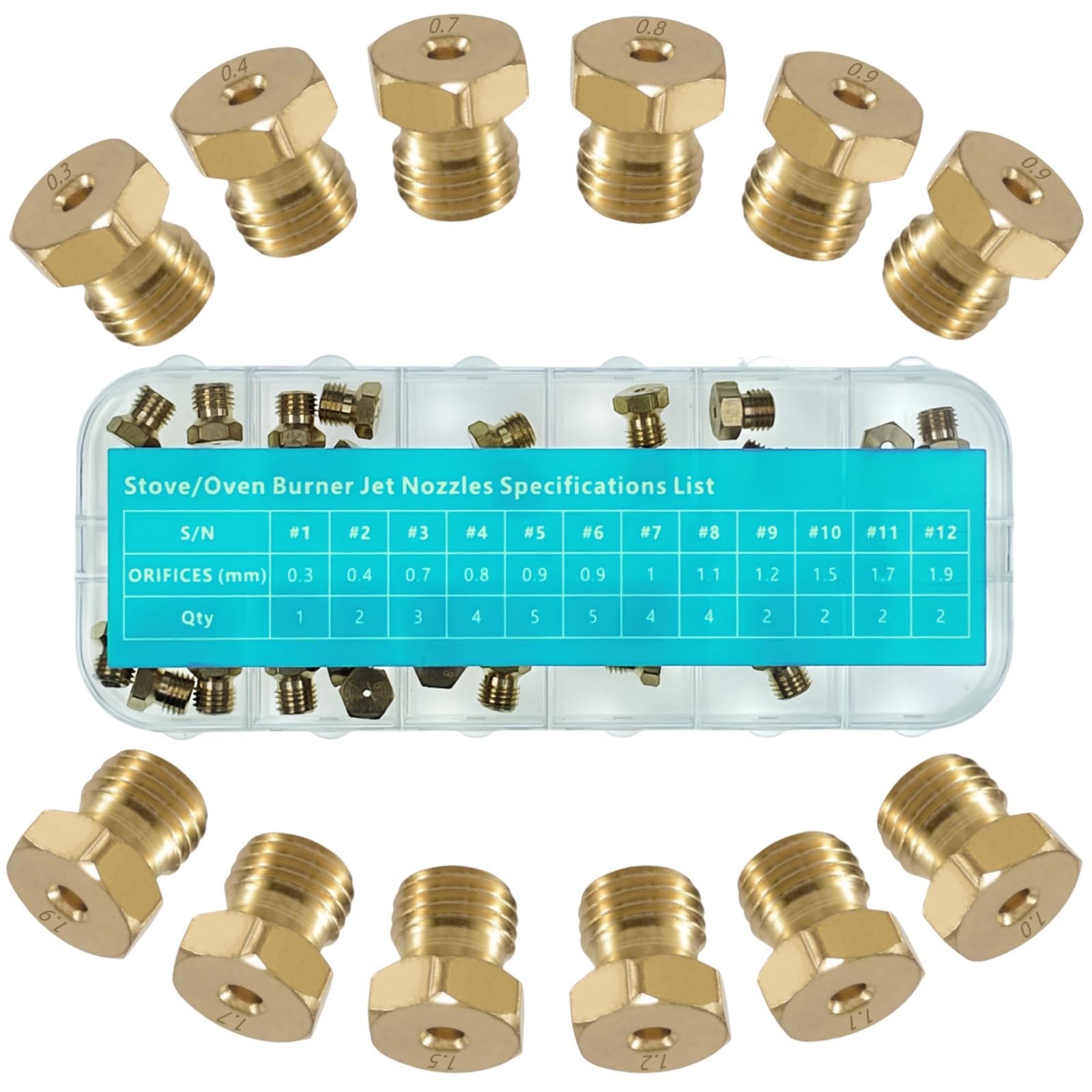 Propane Orifice Kit Brass Jet Nozzles for LP Natural Gas Conversion 36 Pcs