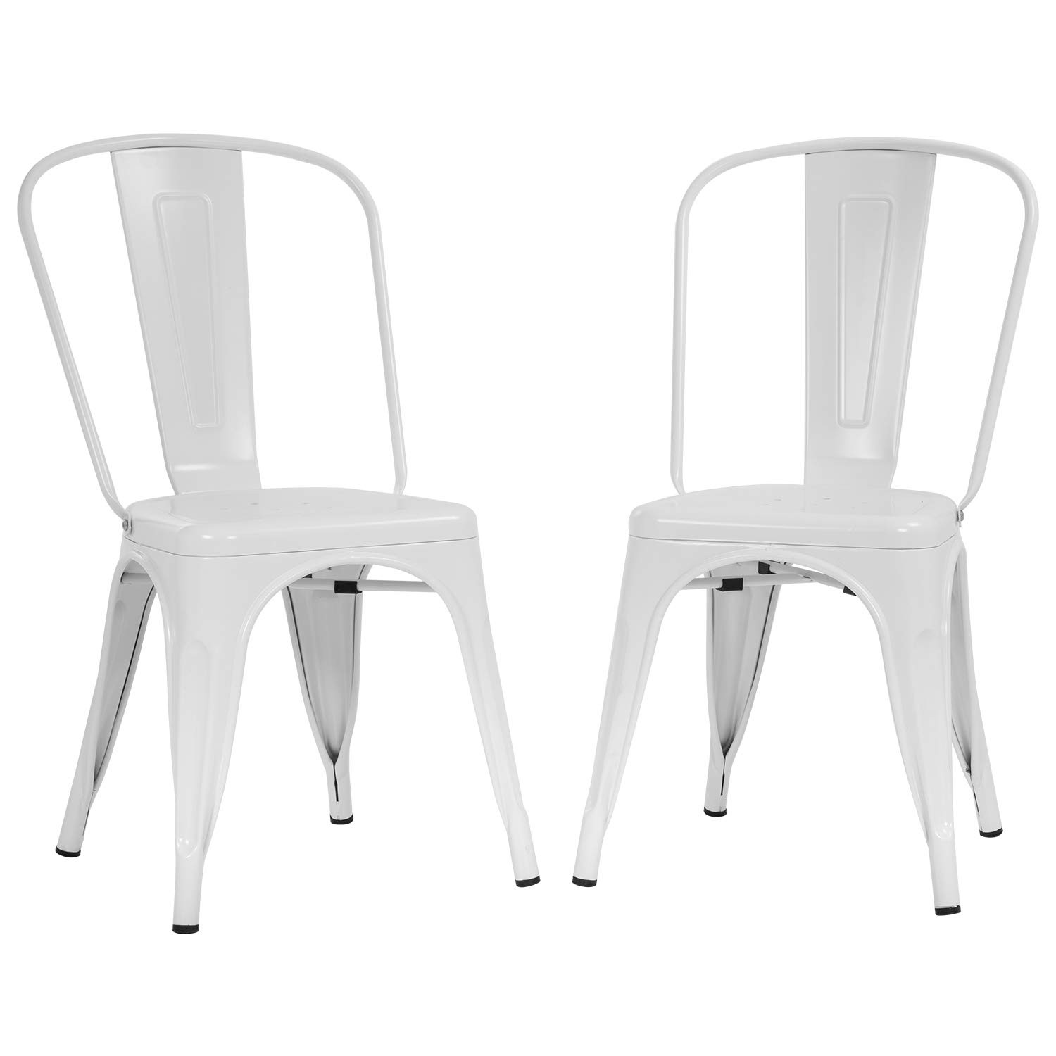 FDW Metal Dining Chairs - Set of 2 Indoor/Outdoor Chairs - 18 Inch Seat Heigh...