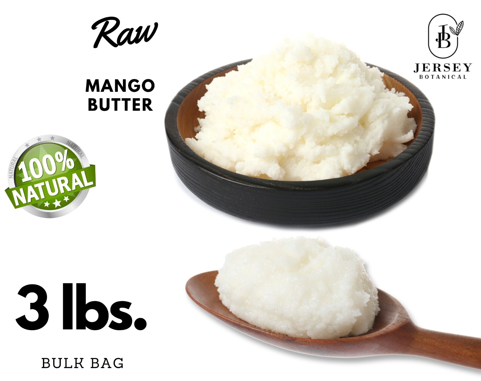 3 lb. Mango Butter 100% Pure Organic Natural Cream, Body Butter Face Skin Hair