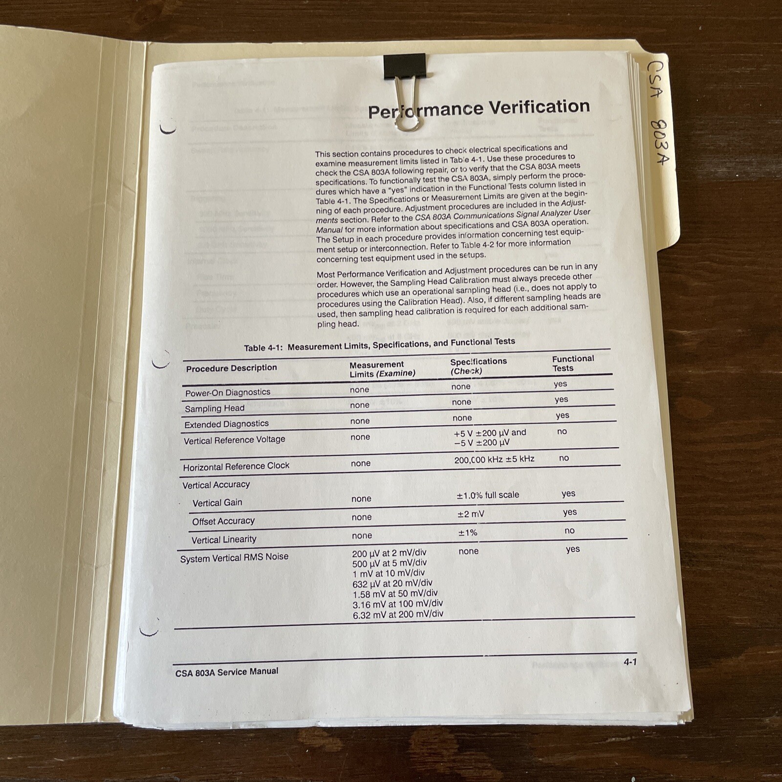 Tektronix CSA 803A Service Manual