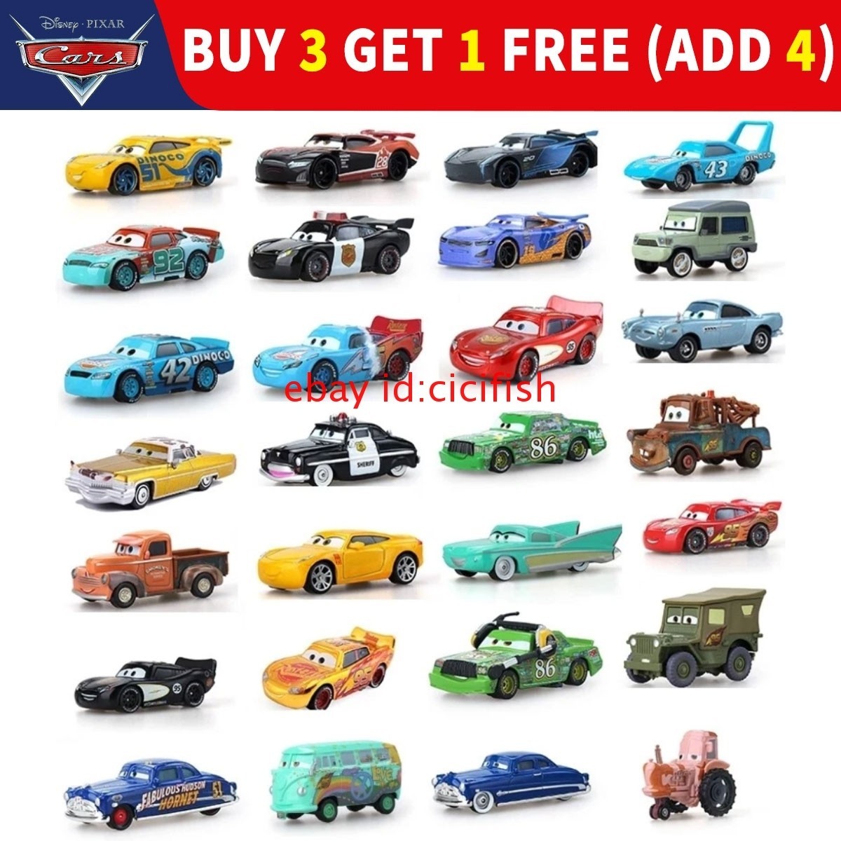 Disney Pixar Cars McQueen Cruz Black Storm Metal Model Car Gift Party Serie
