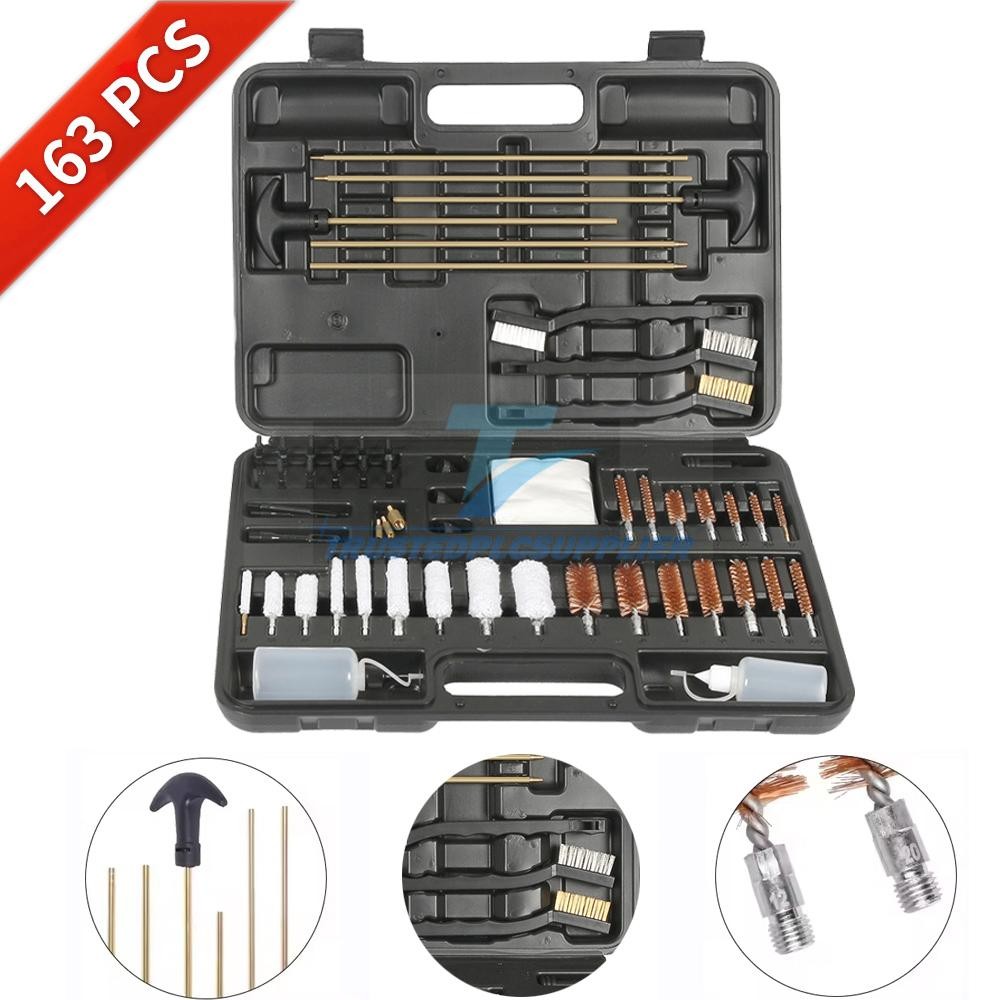 163pcs Gun Cleaning Kit Universal Rifle Pistol Shotgun Handgun Firearm w/ Case