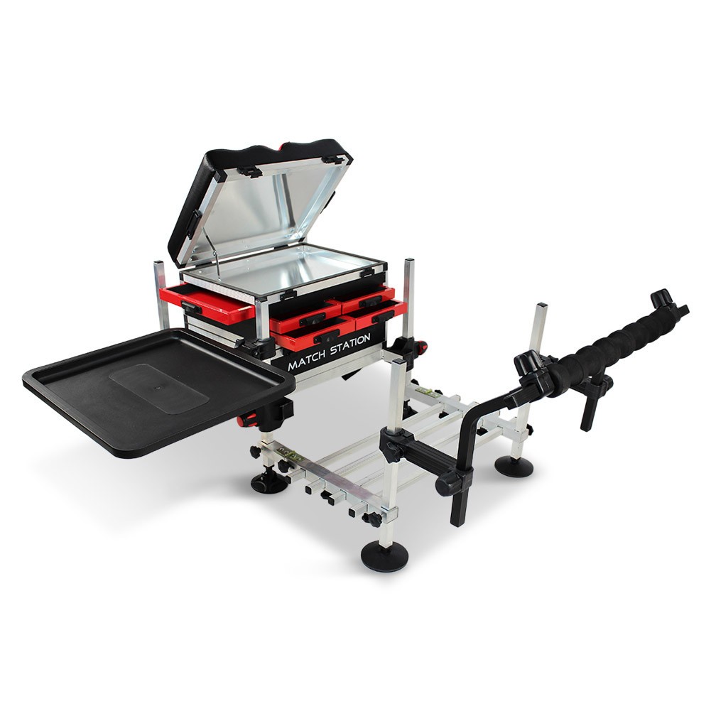 Match Station AS5 Drawer RED Alloy Pro-Sport Seat Box, Footplate, Spray Bar & Si