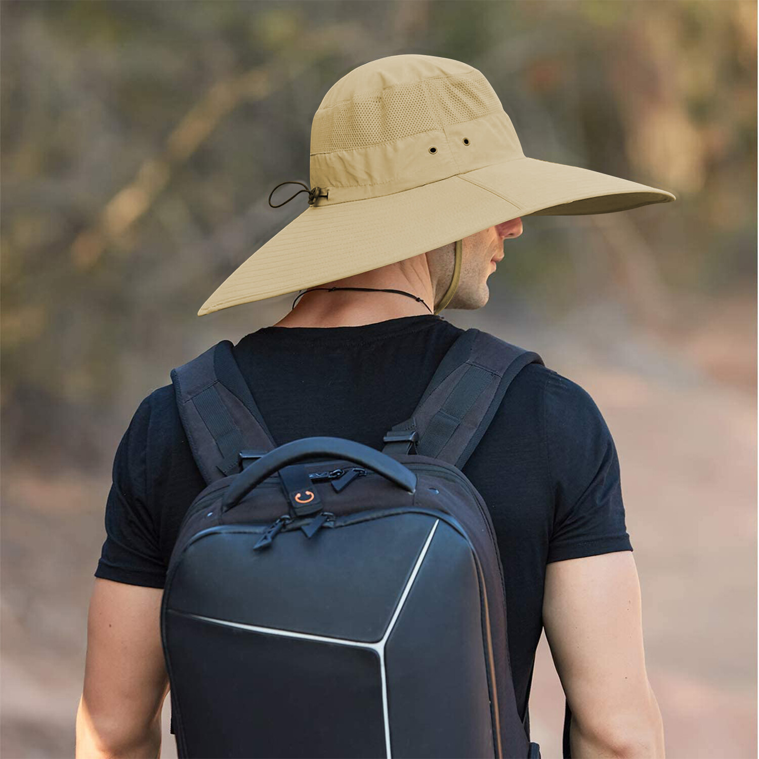 Wide Brim Fisherman's Hat Shade Hat Breathable UV Protection Hiking Sun Protecti