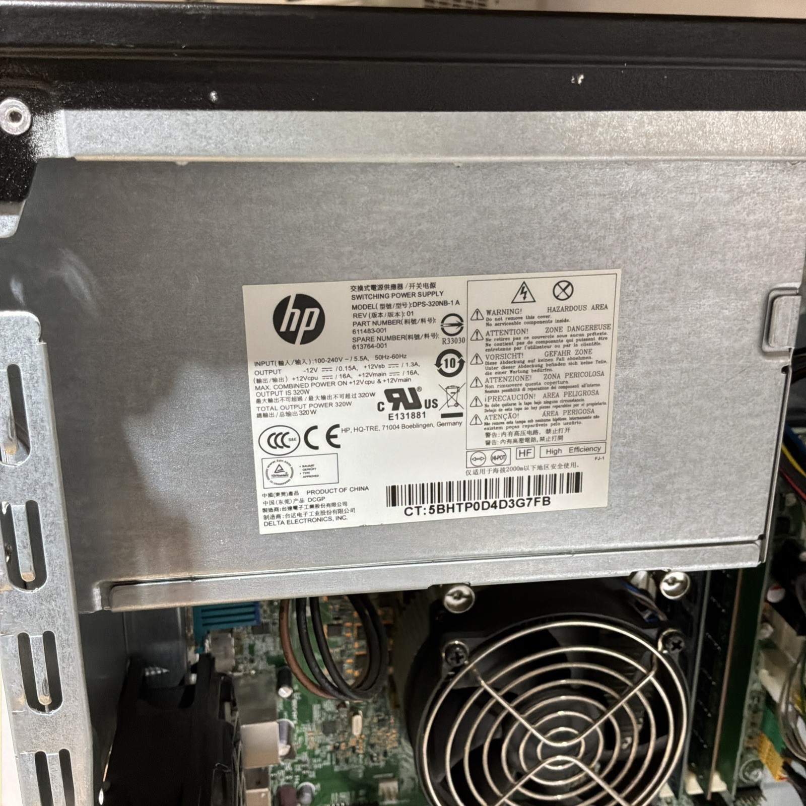 HP compaq Elite 8300 CMT i7-3770 CPU 12 GB RAM 500 GB HD NO OS C314