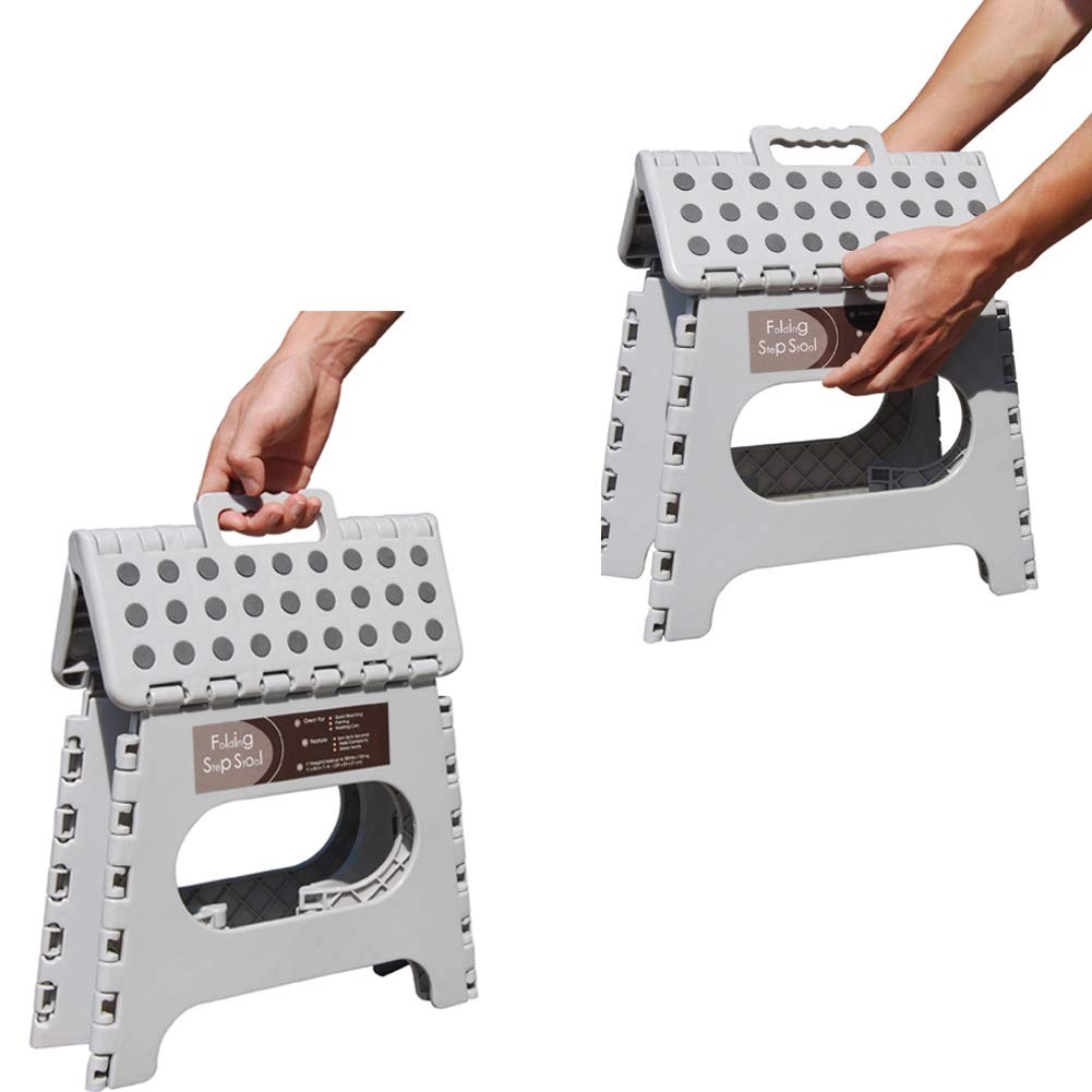 Non-Slip Folding Step Stool, Sturdy Safe Enough - Holds up to 300 Lb - 11 inc...