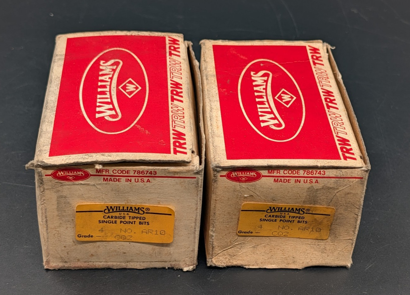 TRW Williams AR-10 Grade CQ2 Carbide Tip Single Point Bits 8 Piece Lot NOS