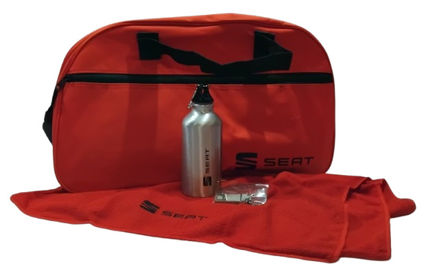 Seat Gym Bag Gift Set Towel 500ml Bottle Keyring Sports Red SEAT AUTOMOTIVE