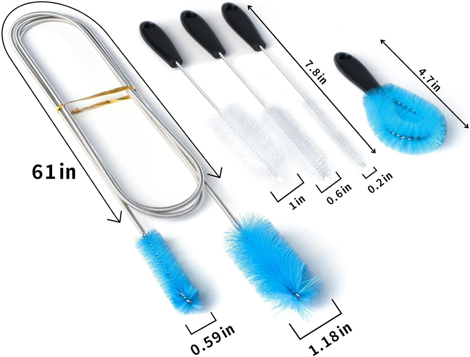 Flexible Drain Pipe Brush Set - Ideal for AC, Shower, & Home Cleaning Needs