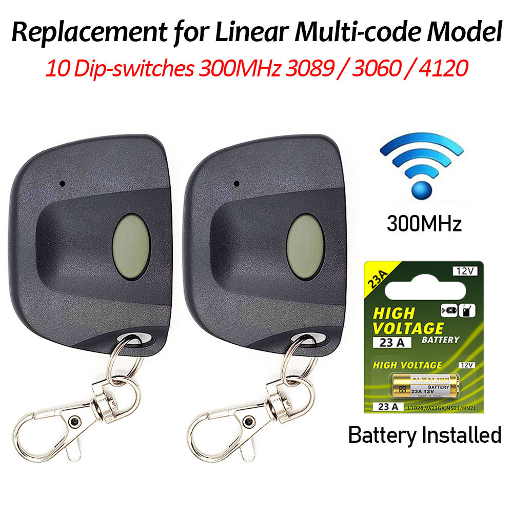 2x Used For Multi-Code 3089 MultiCode 308911 Linear MCS308911 Garage Gate Remote