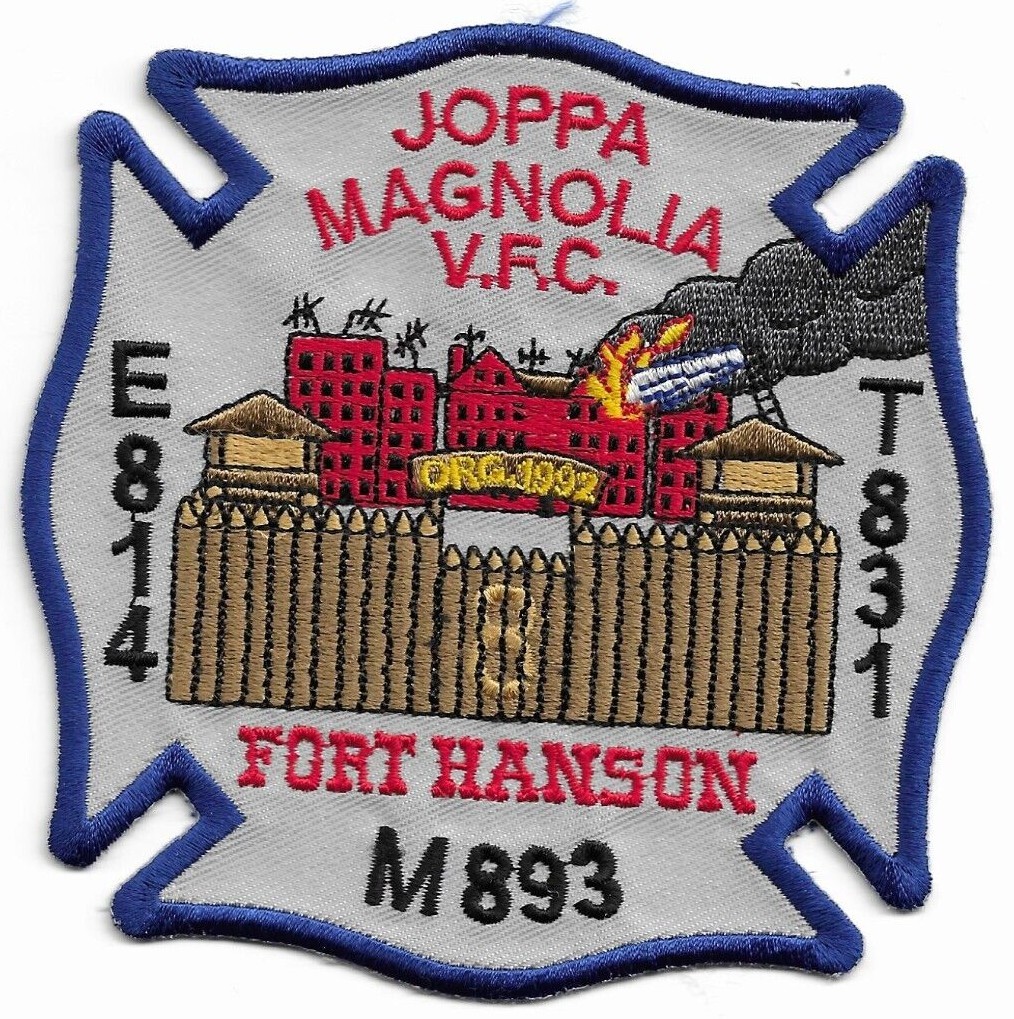 Joppa Magnolia  Engine-814 / T-831 / M-893 "Ft. Hanson, MD (4" x 4") fire patch