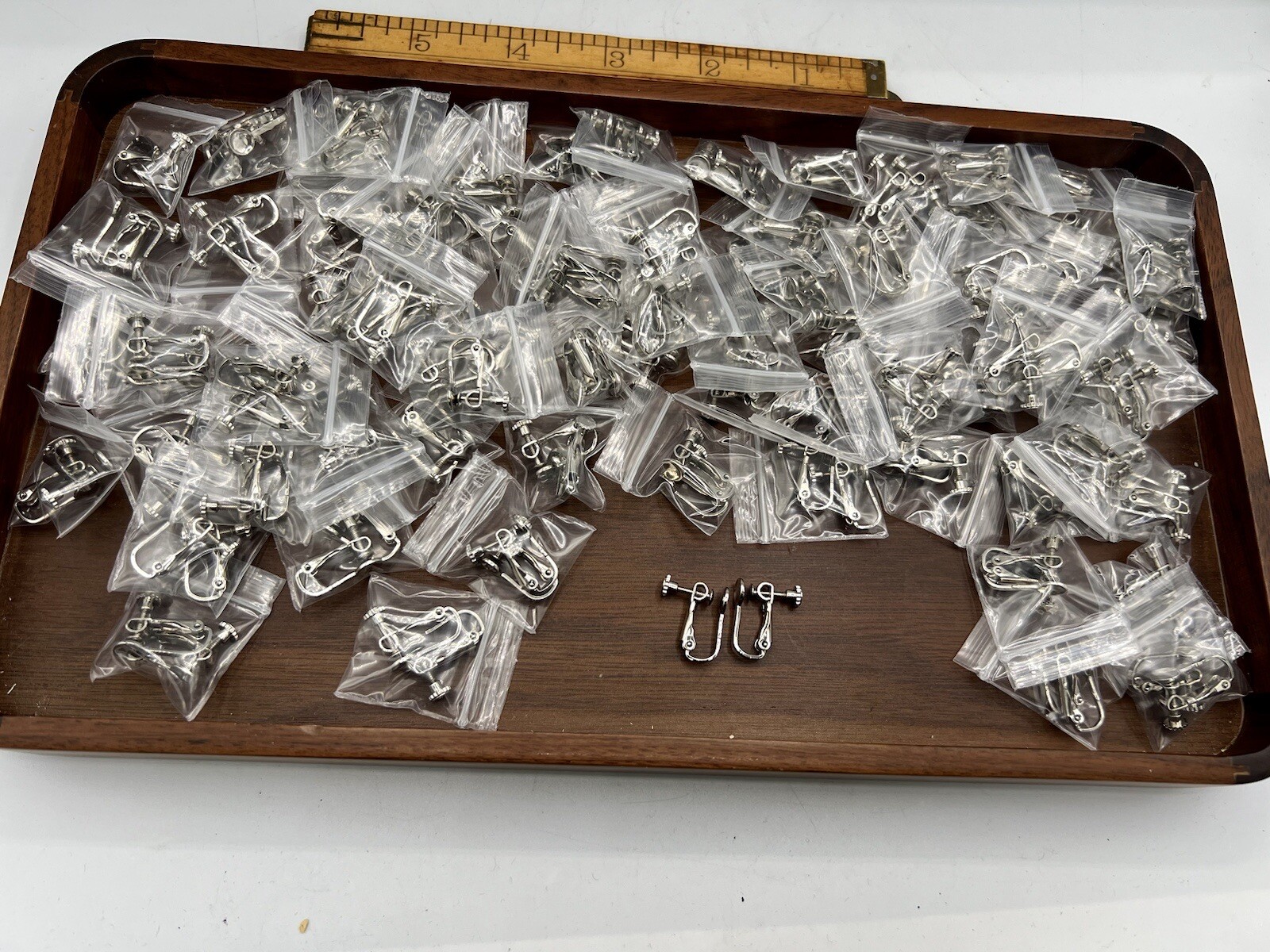 75 Pairs Silver Tone Clip On Earring Findings New Old Stock DIY Jewelry Making