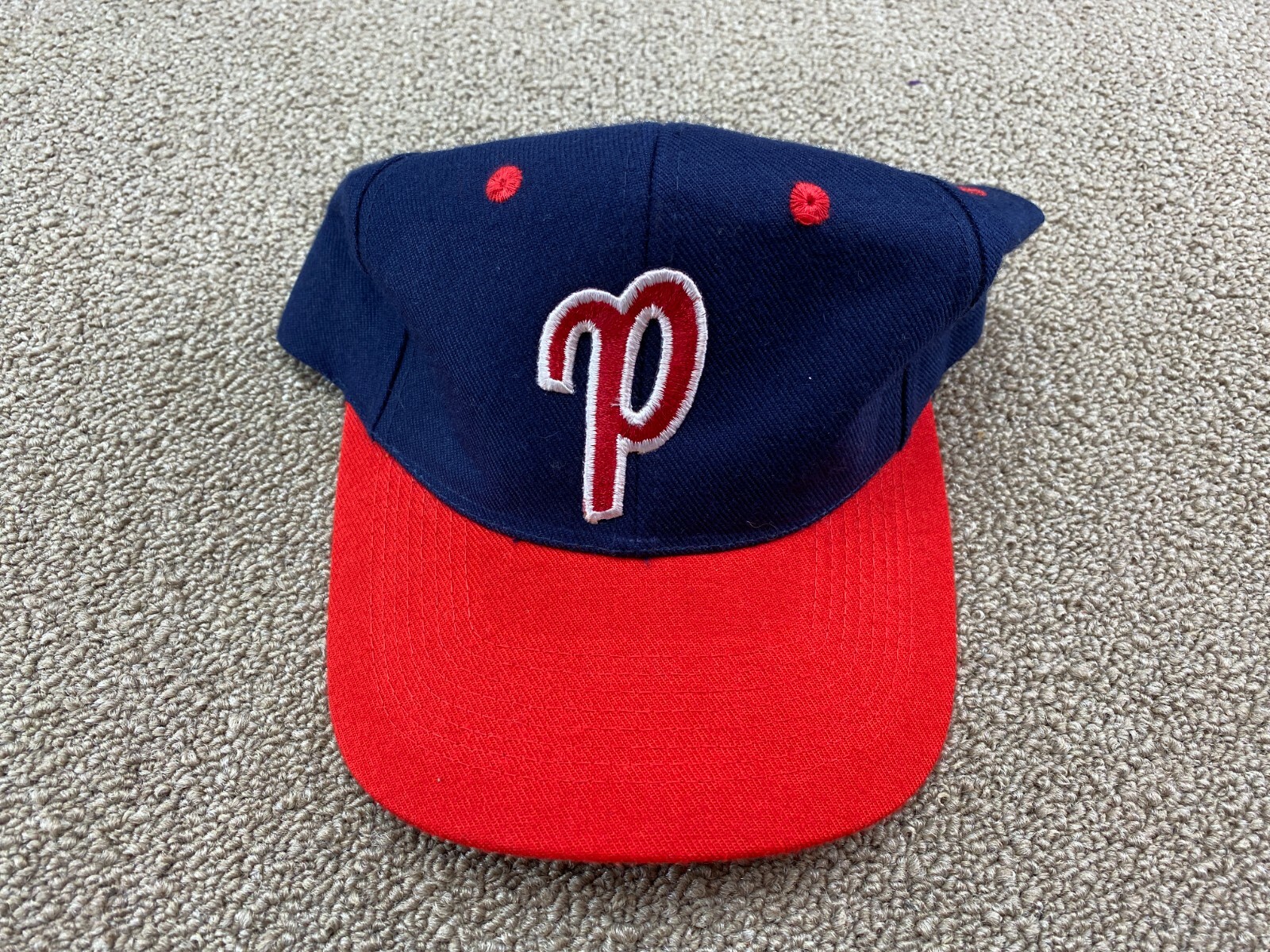 P Indians Hat Snapback Cap Baseball Rec? Minor League Red Blue Cleveland VTG
